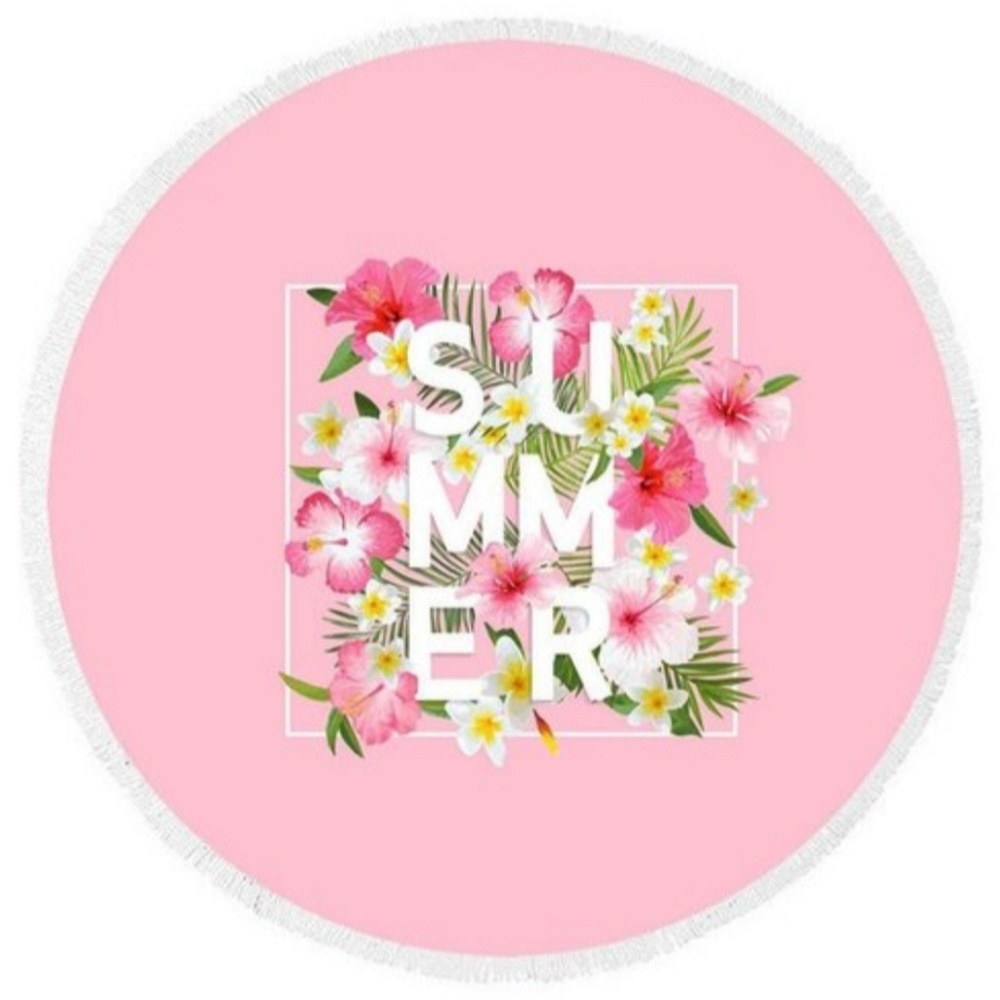 Round Pink Summer Beach Towel Brand New in package